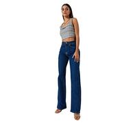 Trendyol Pantaloni da Donna a Gamba Larga a Vita Alta, Blu, 66