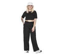 TRENDYOL Pantaloni da Donna Dritti a Gamba Larga a Vita Alta in Taglie Forti, Nero, 54
