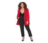 TRENDYOL Pantaloni da Donna Dritti, Slim Fit, a Vita Alta, Taglie Forti, Nero, W50