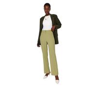 Trendyol Pantaloni Dritti a Vita Alta da Donna, Verde, 66
