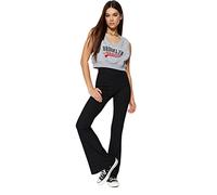 Trendyol Pantaloni Svasati a Vita Alta da Donna, Nero, XL
