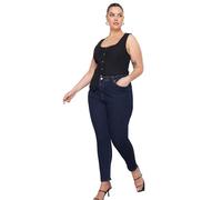 Trendyol Plus Size Jeans Skinny a Vita Alta Taglie Forti, Blu Navy, 74/di più Donna