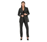 Trendyol Pocket Detailed Artificial Leather Blazer Jacket, Black, Nero, 40 Donna