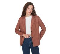 TRENDYOL Regular Doppiopetto Plain Tessuti Blazer Cappotto, Cammello, 40 Donna