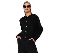 Trendyol Regular Fit Basic Crew Neck Knitwear Cardigan Camicia, Black, M Donna