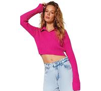 Trendyol Regular Fit Basic Polo Neck Knitwear Sweater Maglione, Fuchsia, S Donna