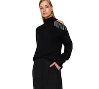 Trendyol Regular Fit Basic Standing Collar Knitwear Sweater Maglione, Black, S Donna