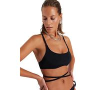Trendyol Regular Fit Bralette Knit Bikini Top Parte Superiore, Nero, 42 Donna