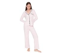 Trendyol Set Pigiama a Righe Donna, Polvere, M