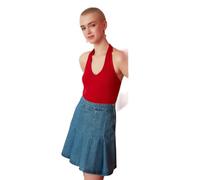 Trendyol Signore Traghetto Camicetta Maglia Blouse, Colore: Rosso, S