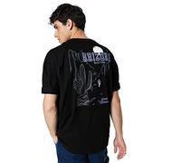 Trendyol T-Shirt Girocollo Basic Oversize Uomo Camicia, Nero, M