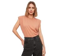 Trendyol T-Shirt Girocollo da Donna Basic Standard Camicia, Salmone, S