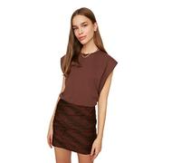 TRENDYOL T-Shirt mit Sleeveless Basic, Marrone, S Donna