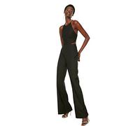 Trendyol Taille detaillierter Stein hängender Overall Tuta, Black, 36 da Donna