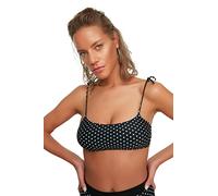 Trendyol Top Bikini a Pois, Nero, 46 Donna