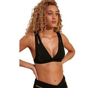 Trendyol Top Bikini in Maglia Triangolo Donna Costumi da Bagno, Nero, 76