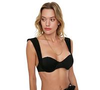 Trendyol Top Bikini Lavorato a Maglia da Balcone da Donna, Nero, 40