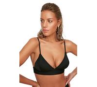 Trendyol Top Bikini Triangolare Testurizzato, Nero, 0 Donna