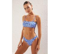 Trendyol Top per bikini blu / bianco Donna - Abbigliamento - Moda mare - Bikini - Bikini top - Top a bustino Trendyol 75