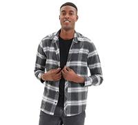 Trendyol Uomo Slim Standard Colletto Camicia Tessuto, Antracite, S