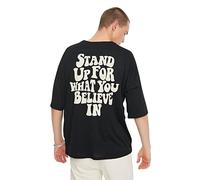 Trendyol Uomo Young Oversize Standard Girocollo Maglia T-Shirt Camicia, Nero, S