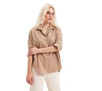 Trendyol Vizon Loose Fit Shirt Maglia, Visone, 42 Donna