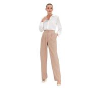 Trendyol Vizon Wide Leg Pants, Boxer Bambino da Donna, Mink, 38