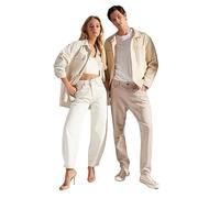 TRENDYOL White High Waist Barrel Jeans Twoss23je00295, Bianco, 50 Donna