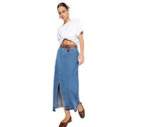 Trendyol Woman A-Line Denim Skirt Gonna, Blu Scuro, 44 Donna