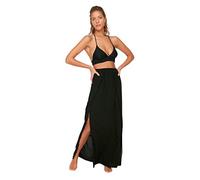 Trendyol Woman Beachwear Maxi Wrapover Regular Fit Woven Skirt Gonna Bambina, Black, 70 Donna