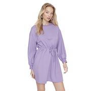 Trendyol Woman Mini Shift Crew Neck Knit Dress Vestito, Lila, XS Donna