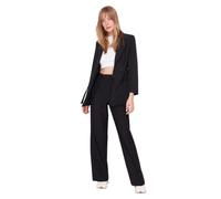 Trendyol Woman Normal Waist Wide Leg Trousers Pantaloni, Nero, 42 Donna