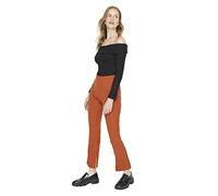 Trendyol Woman Petite Flare Pants Pantaloni, Colore Mattone, 72 Donna