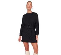 Trendyol Woman Regular Shift Crew Neck Knit Dress Vestito, Nero, XS Donna