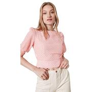 Trendyol Woman Regular Standard Boat Neck Woven Blouse Camicia, Powder, 40 Donna