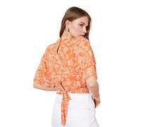 Trendyol Woman Regular Standard Crew Neck Woven Blouse Camicia, Very Colorful, 36 Donna