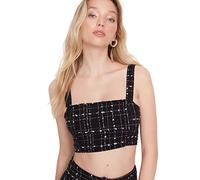 Trendyol Woman Regular Standard Square Collar Woven Blouse Camicia, Black, 34 Donna