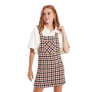Trendyol Woman Young Midi A-Line Square Collar Woven Dress Vestito, Ecru, 36 Donna