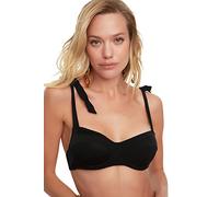 Trendyol Women Balcony Knit Bikini Top, Nuoto Donna, Black,