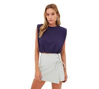 Trendyol Women Basic High Waist Skinny Fit Skort Shorts Boxer Bambino, Grey, 64 Donna