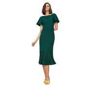 Trendyol Women Basics Midi Wrapover Regular Fit Woven Dress, Women Basics Midi Wrapover Abito in Tessuto dalla vestibilità Regolare Donna, Green,