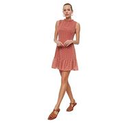 Trendyol Women Line Regular Fit Woven Dress Mini Abito in Tessuto dalla vestibilità Regolare a Trapezio da Donna, Tile, 46