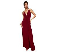Trendyol Women Prom/Bridesmaid Mermaid Regular Fit Knit Evening Dress Abito da Sera in Maglia con vestibilità Regolare, Maxi Sirena, da Donna, da Ballo/Damigella d'Onore, Burgundy, 68
