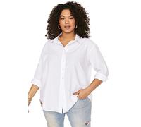 Trendyol Women Regular Fit Basic Collar Woven Plus Size Shirt Donna vestibilità Regolare Collo Base Camicia Taglie Forti Tessuta, White, 78
