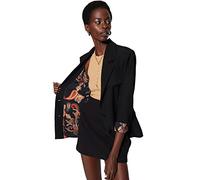 Trendyol Women Regular Fit Double-Breasted Lapel Collar Woven Jacket Capispalla, Nero, 70 Donna