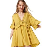 Trendyol Women Regular Fit Woven Dress Donna Beachwear Mini Basic vestibilità Regolare Abito in Tessuto, Oil Green, 70