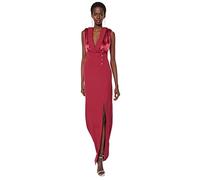 Trendyol Women Shift Fitted Woven Evening Dress Abito da Sera in Tessuto Aderente a Trapezio da Donna, Burgundy, 68