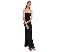 Trendyol Women Shift Fitted Woven Evening Dress Abito da Sera in Tessuto Aderente a Trapezio da Donna, Black, 68