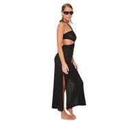 Trendyol Women Smock Regular Fit Knit Dress Svasato da Donna Abito in Maglia dalla vestibilità Regolare, Black, XS