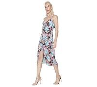 Trendyol Women Woven Dress Abito da Donna in Tessuto Midi Basic Slim Fit, Black-Multicolor, 34 EU/40 IT
